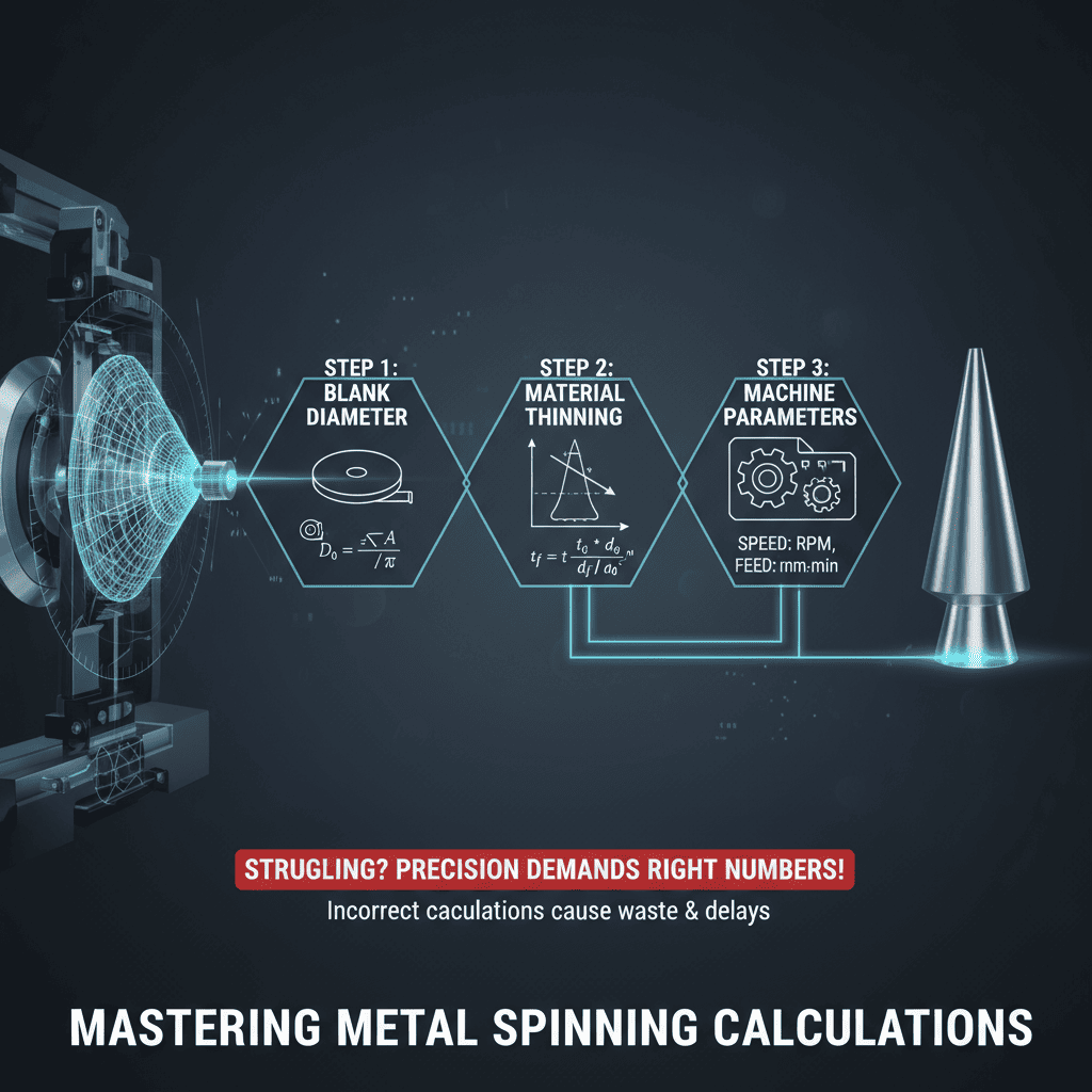 A CNC metal spinning machine shaping a metal part with precision.